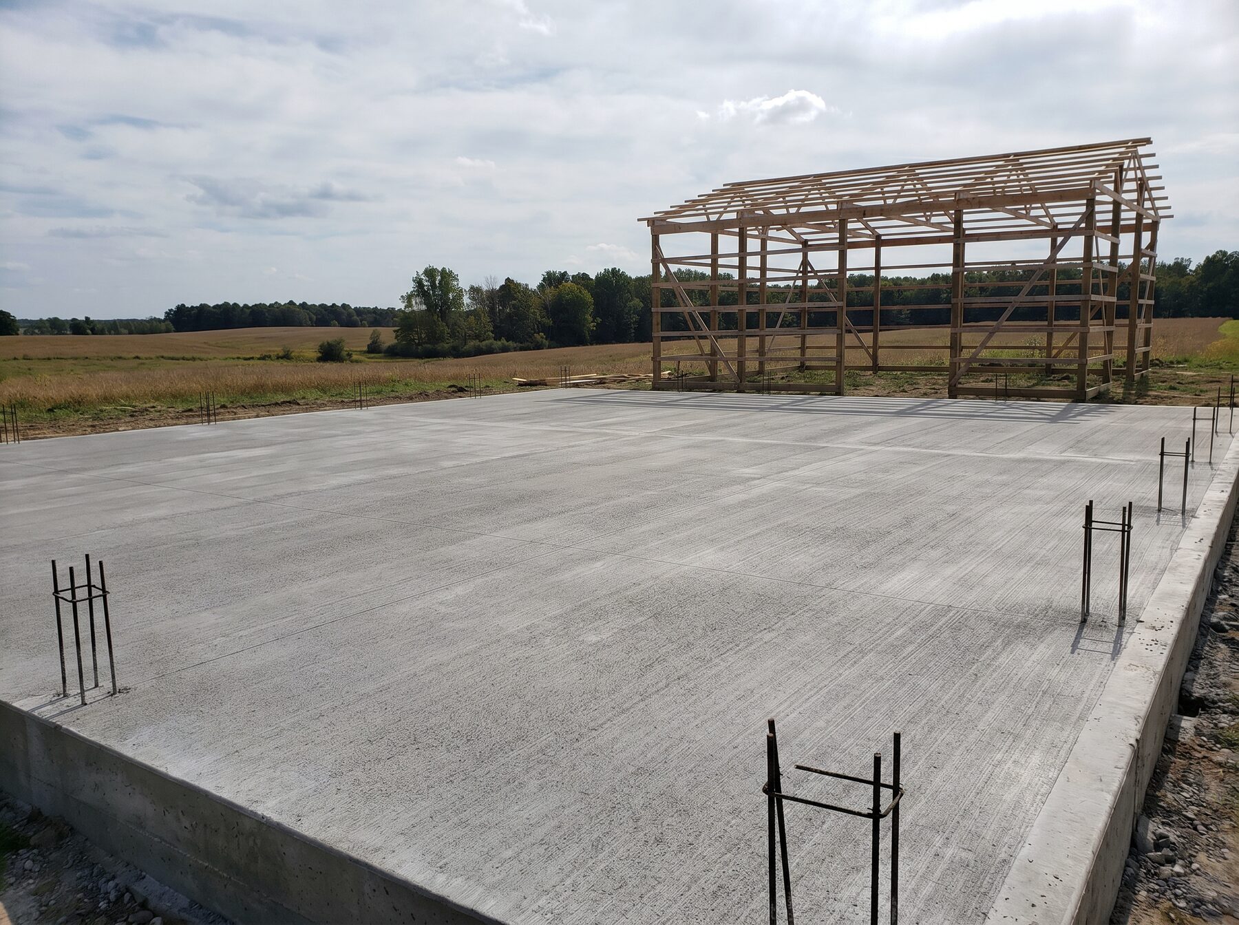 Pole barn concrete slab foundation